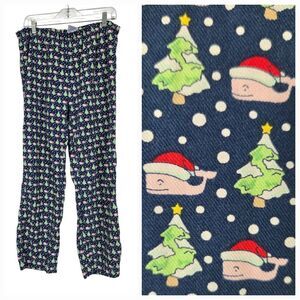 Men's Vineyard Vines Santa Hat Whale Christmas Tree Cotton Lounge Pants Medium